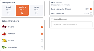 Interactive digital menus